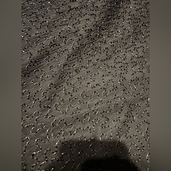 Vintage Scala Gold & Black Beaded Short Sleeve Top Blouse Shoulder Pads Keyhole - Picture 15 of 16